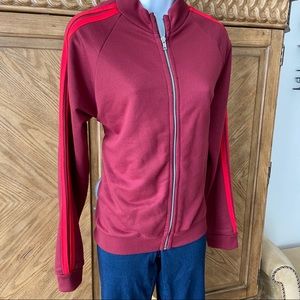 Prettylittlething Burgundy baseball jacket red